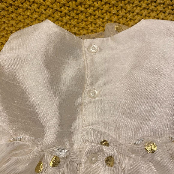 NWOT little girls gold polka dot tutu dress 6 months - Picture 3 of 5